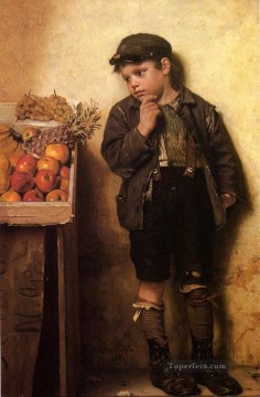 Karl Witkowski Painting - Eyeing the Fruit Stand Karl Witkowski